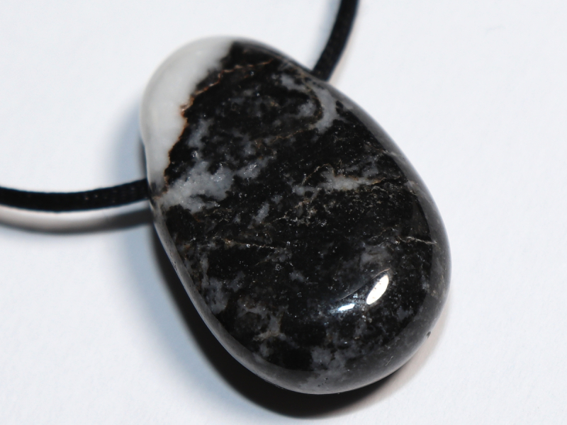 zebra marble with cord or silver 925