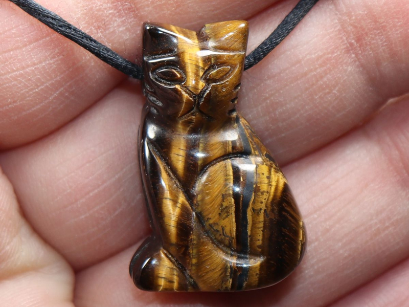 Tigerauge mit Band oder Silber 925