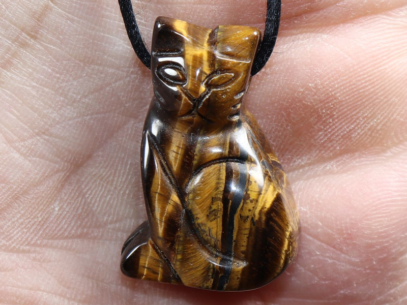 Tigerauge mit Band oder Silber 925