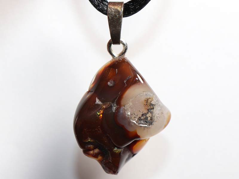 Feuerachat mit Band oder Silber 925