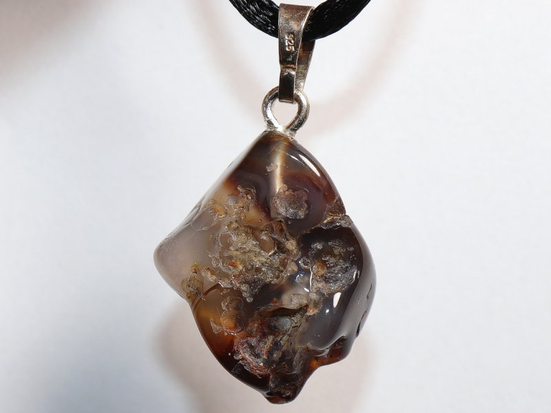 Feuerachat mit Band oder Silber 925