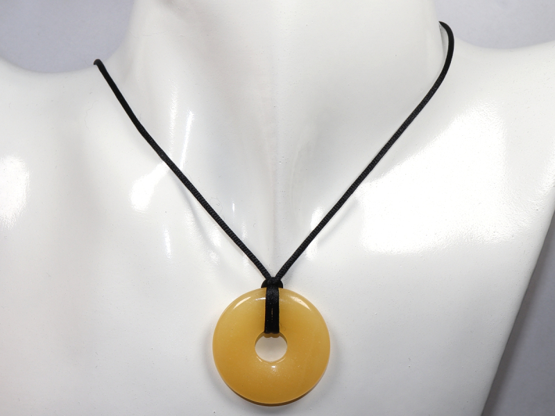 orange calcite with cord