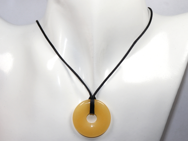 orange calcite with cord