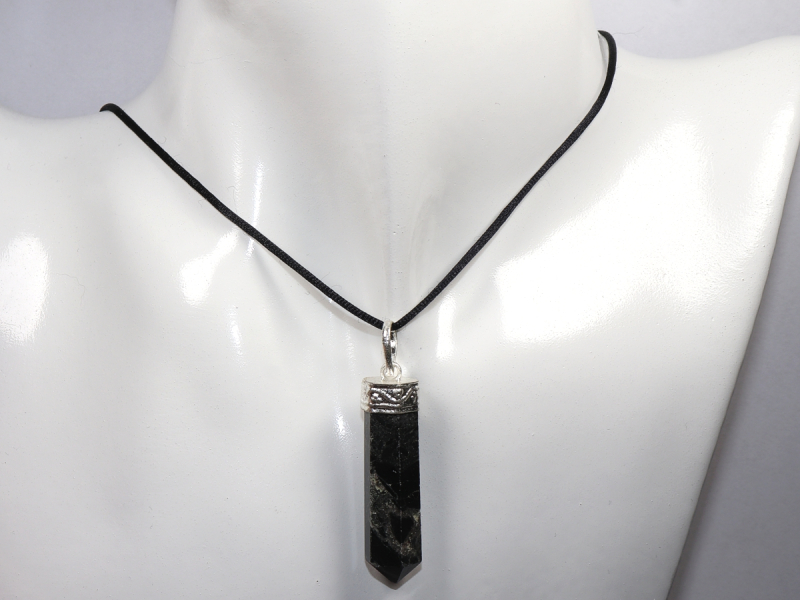 black tourmaline (Schorl) with cord or silver 925