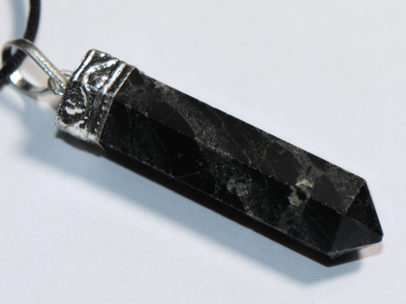 black tourmaline (Schorl) with cord or silver 925