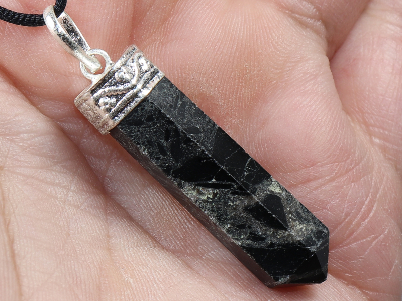 black tourmaline (Schorl) with cord or silver 925