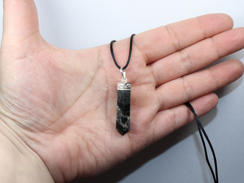 black tourmaline (Schorl) with cord or silver 925