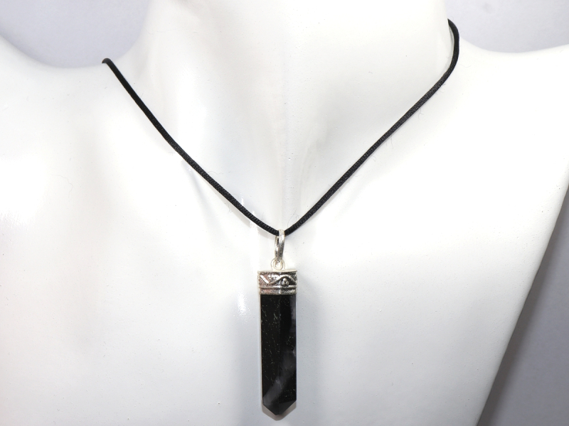 black tourmaline (Schorl) with cord or silver 925