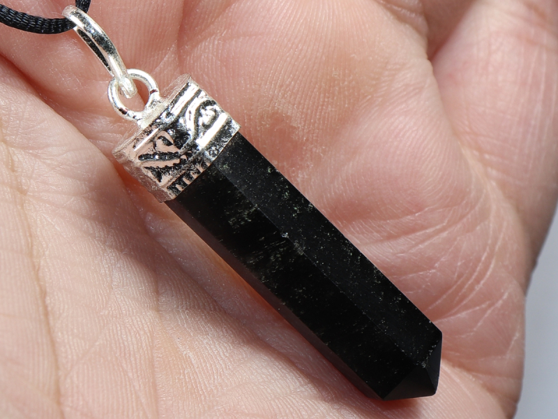 black tourmaline (Schorl) with cord or silver 925