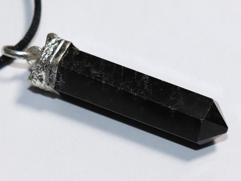 black tourmaline (Schorl) with cord or silver 925