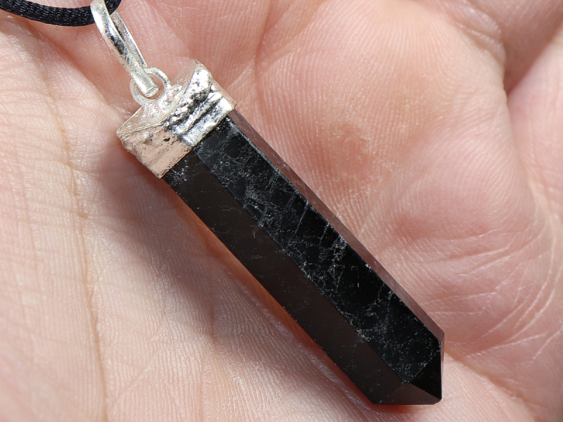black tourmaline (Schorl) with cord or silver 925