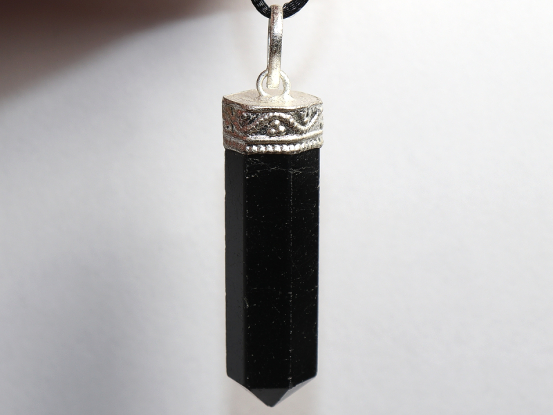 black tourmaline (Schorl) with cord or silver 925