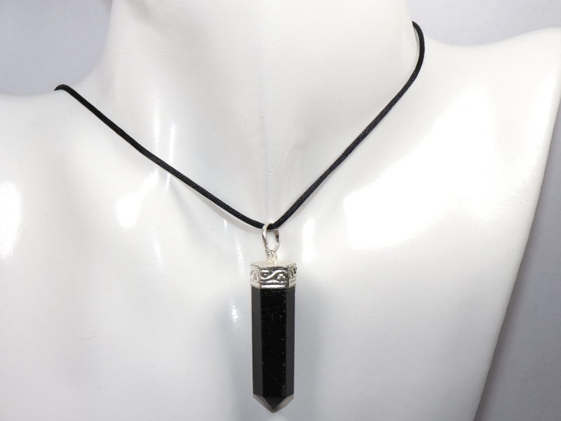 black tourmaline (Schorl) with cord or silver 925