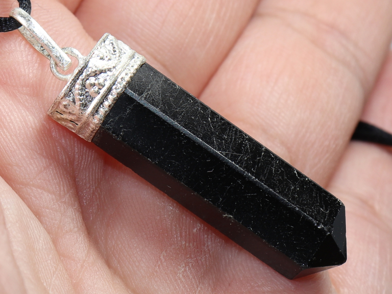 black tourmaline (Schorl) with cord or silver 925