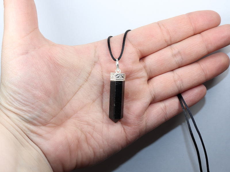 black tourmaline (Schorl) with cord or silver 925