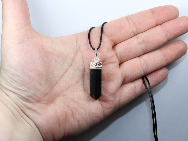black tourmaline (Schorl) with cord or silver 925