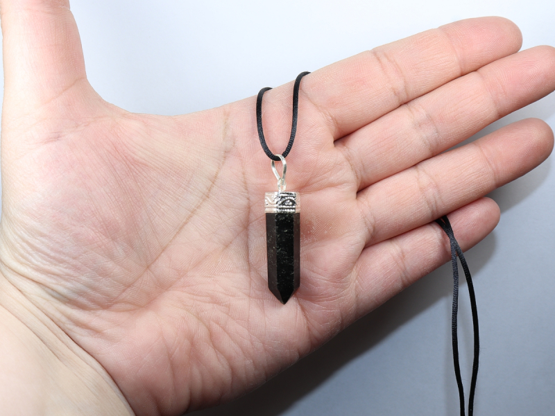 black tourmaline (Schorl) with cord or silver 925