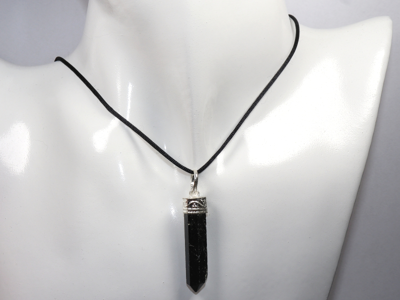 black tourmaline (Schorl) with cord or silver 925