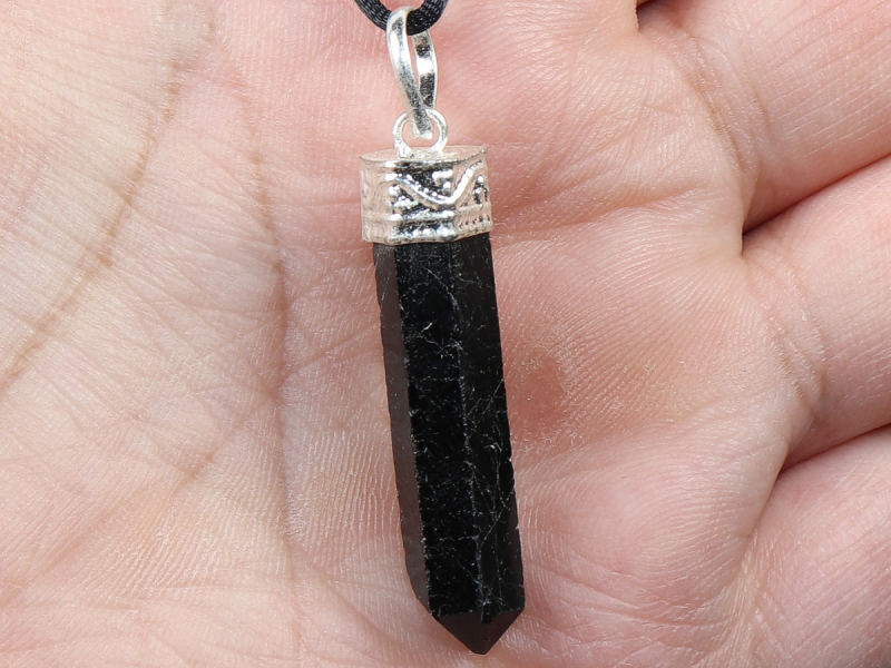 black tourmaline (Schorl) with cord or silver 925