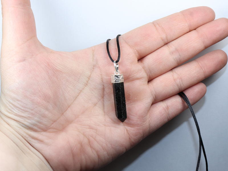 black tourmaline (Schorl) with cord or silver 925