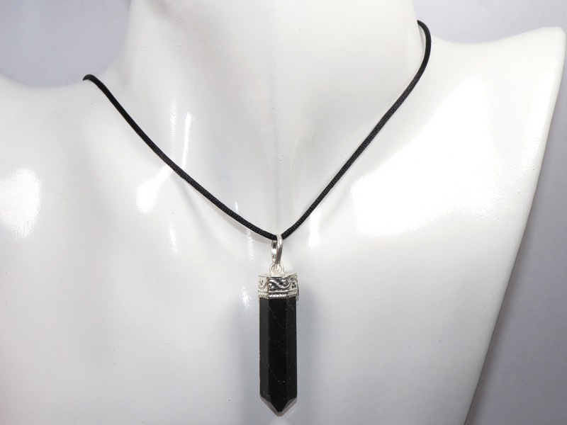 black tourmaline (Schorl) with cord or silver 925