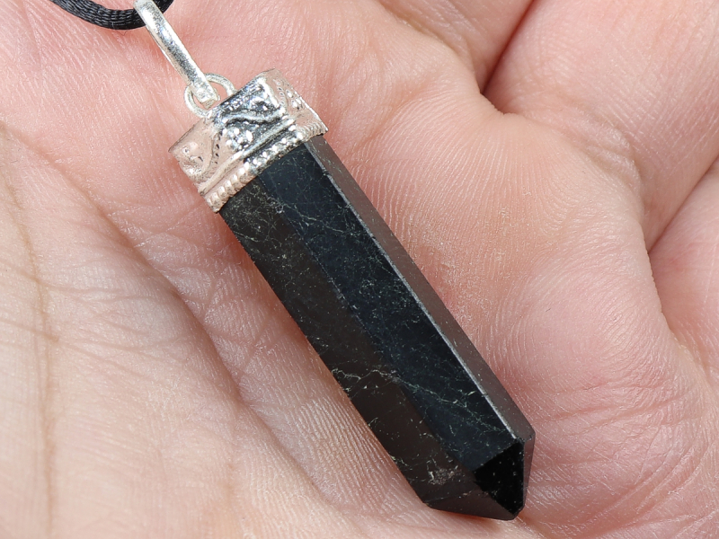 black tourmaline (Schorl) with cord or silver 925