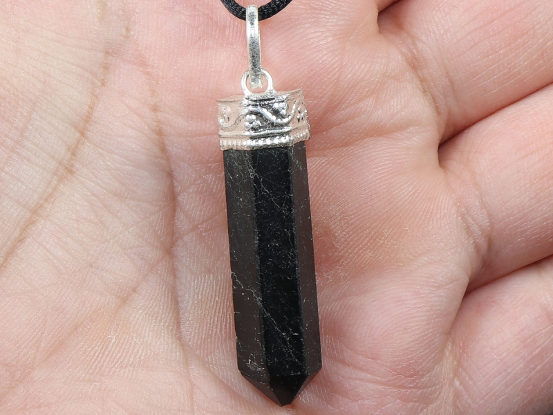 black tourmaline (Schorl) with cord or silver 925