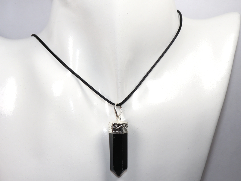 black tourmaline (Schorl) with cord or silver 925