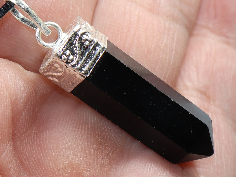 black tourmaline (Schorl) with cord or silver 925
