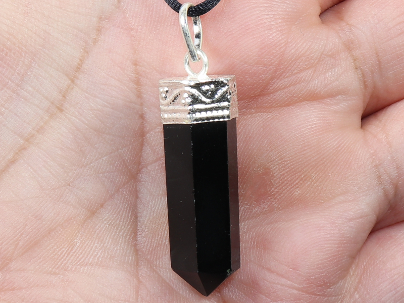 black tourmaline (Schorl) with cord or silver 925