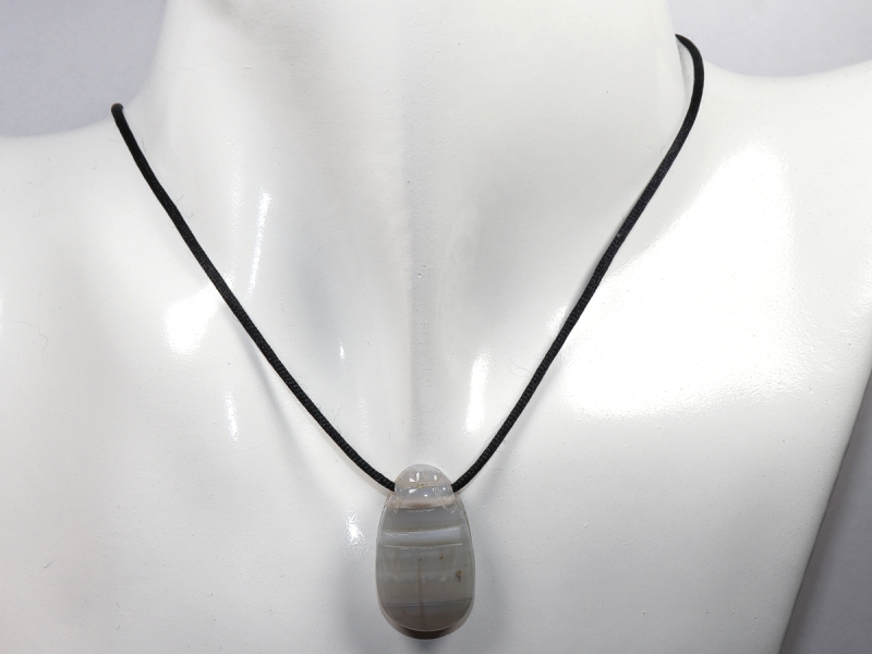 agate with cord or silver 925