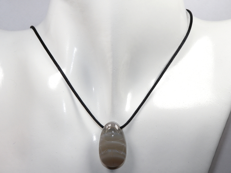 agate with cord or silver 925