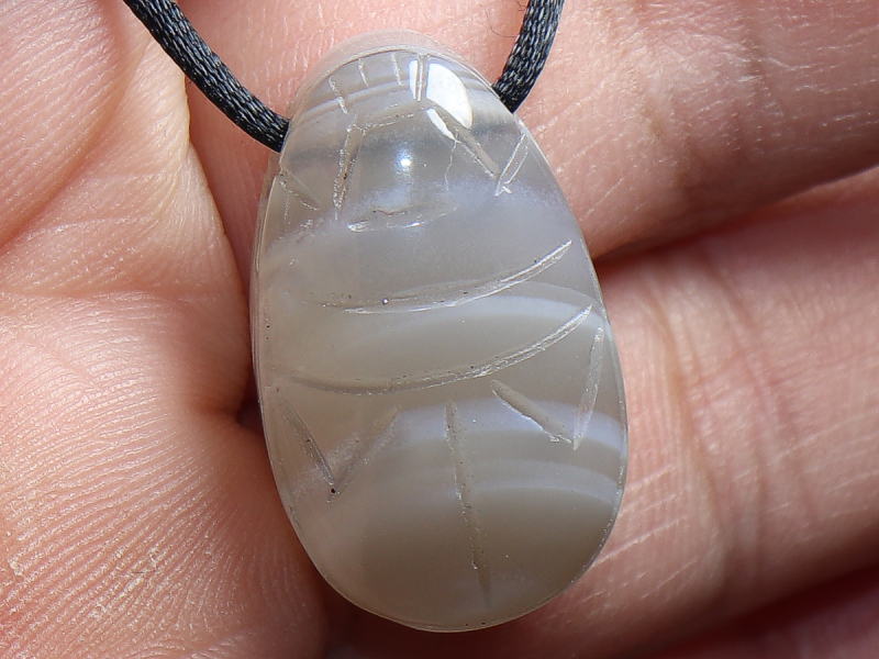 agate with cord or silver 925