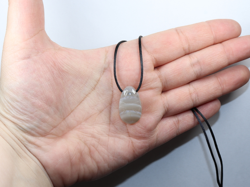 agate with cord or silver 925