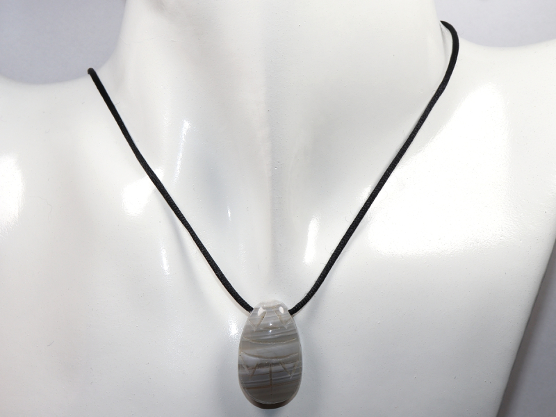 agate with cord or silver 925