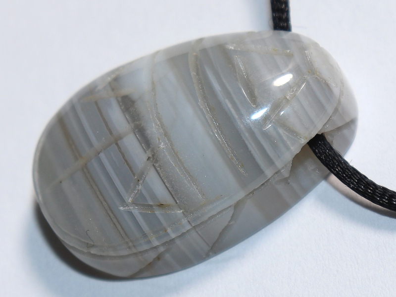 agate with cord or silver 925