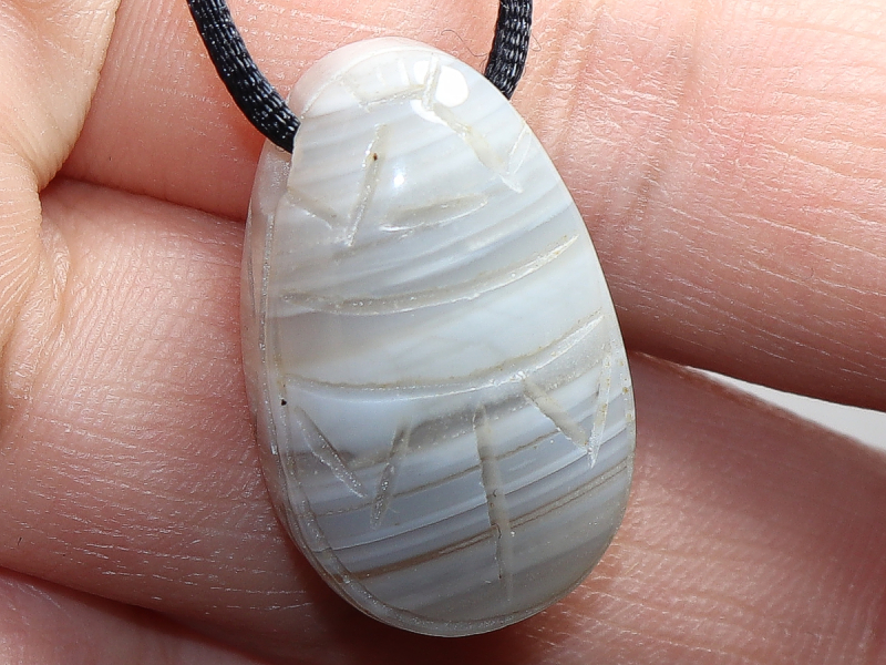 agate with cord or silver 925