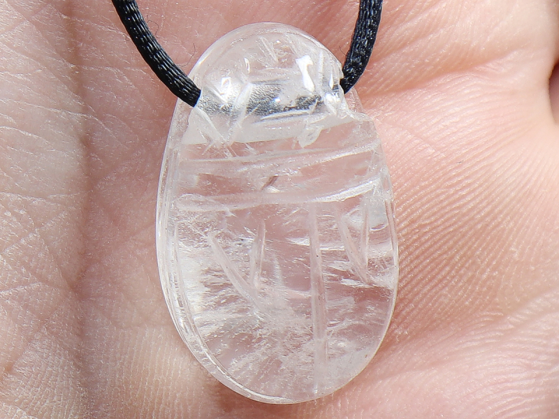 rock crystal with cord or silver 925