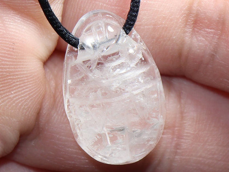 rock crystal with cord or silver 925