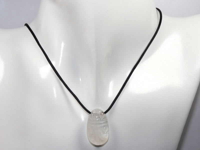 rock crystal with cord or silver 925