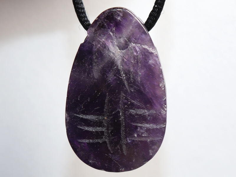 amethyst with cord or silver 925