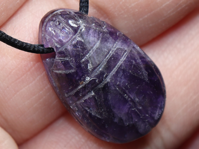 amethyst with cord or silver 925