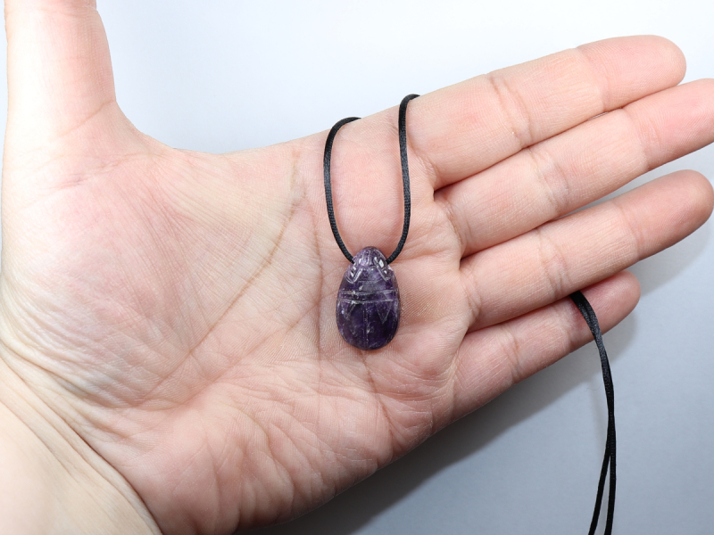 amethyst with cord or silver 925