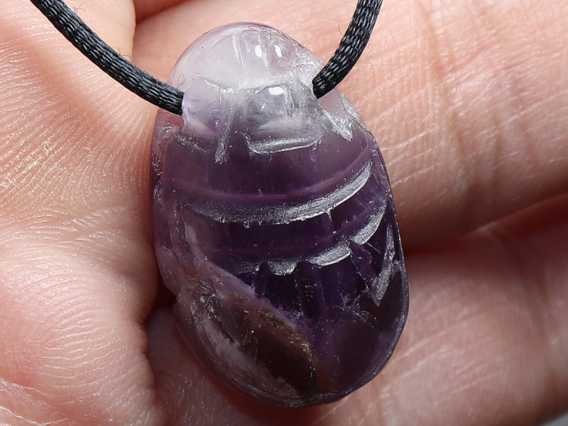 amethyst with cord or silver 925