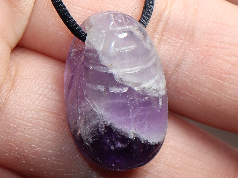 amethyst with cord or silver 925