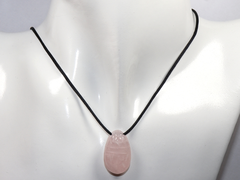 rose quartz with cord or silver 925