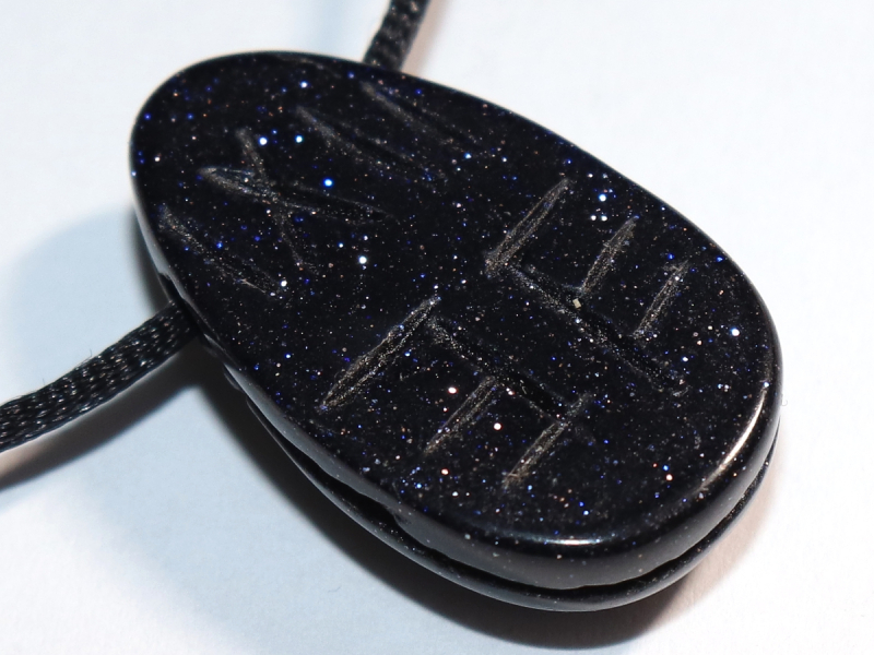 blue sandstone with cord or silver 925