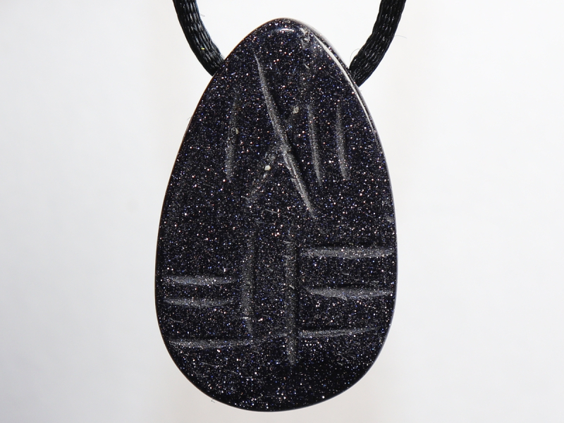 blue sandstone with cord or silver 925