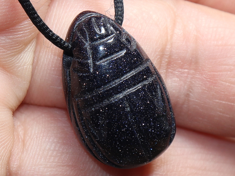 blue sandstone with cord or silver 925