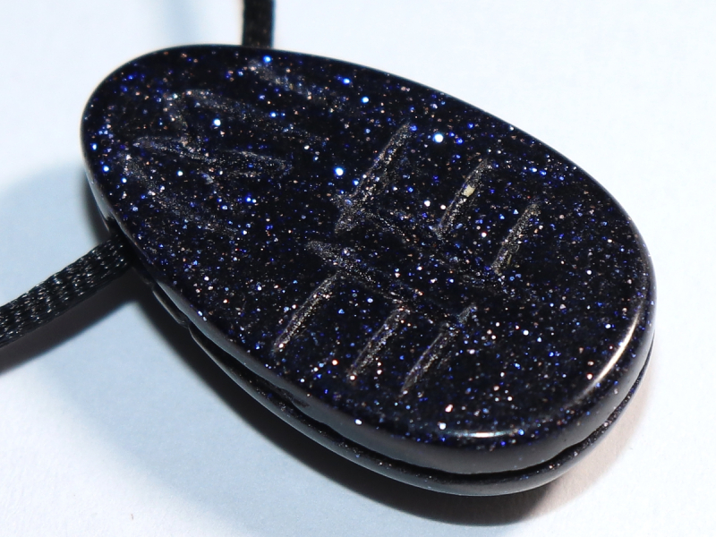 blue sandstone with cord or silver 925